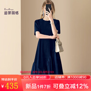 迪菲麗格高級感法式連衣裙2025年夏季新款氣質(zhì)優(yōu)雅不規則及膝裙子 圖片色 3XL