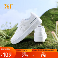 361°運(yùn)動(dòng)男鞋秋季情侶復(fù)古厚底增高小白休閑板鞋子男672426611-1