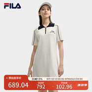 FILA 楊冪同款|斐樂官方女裝編織連衣裙2025夏季新款時(shí)尚修身POLO裙子 云菇白-WT M 165/84A/M