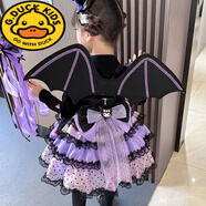 G.DUCKKIDS女小童甜美洛麗塔庫洛米公主裙套裝萬圣節(jié)兒童服裝秋冬生日禮服裙 庫洛米套裝+發(fā)飾+手杖+翅膀+襪子 130建議7-8歲 