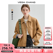 VEGA CHANG短外套女2025年新款秋裝復(fù)古顯瘦曠野美拉德上衣 核桃棕 L