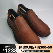 愛(ài)步（ECCO）代購(gòu)ecco愛(ài)步531354男士真皮黑色棕色一腳蹬時(shí)尚休閑單鞋皮鞋 棕色02053 42