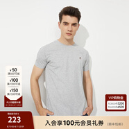 Hush Puppies暇步士男裝夏季純色百搭圓領(lǐng)短袖T恤 058中灰2 3XL