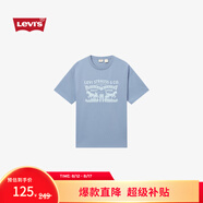 Levi's李維斯25年春夏新款男士雙馬印花潮流休閑針織圓領(lǐng)短袖T恤 藍(lán)色 004IU-0002 L