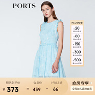 PORTS寶姿商場(chǎng)同款 新品女裝甜美木耳邊裝飾無(wú)袖連衣裙SN8D027HPP022 煙波色 L (8)