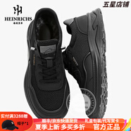 海因里希（HEINRICHS）品牌運動鞋男透氣時尚新款休閑鞋男織網(wǎng)百搭潮鞋舒適 黑色【內增高款】 38