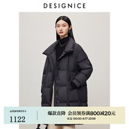 迪賽尼斯（DESIGNICE）冬季新款白鵝絨高級(jí)感通勤外套純色立領(lǐng)羽絨服女 黑色 S 建議拍前聯(lián)系客服確認(rèn)
