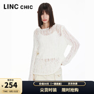 金羽杰薄透鏤空長袖針織衫女短款春秋季新品圓領(lǐng)打底小衫上衣S241SW320Y