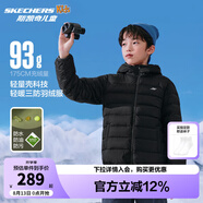 Skechers斯凱奇兒童羽絨服男童女童外套保暖中大童冬裝P424K076/P425K050 碳黑/0018 130 cm