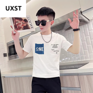 UXST夏季高端短袖T恤男士XS碼體恤潮流純棉矮小個(gè)子半截袖 白色 DT66 XS