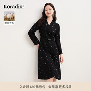 珂萊蒂爾冬季女裝優(yōu)雅氣質(zhì)修身v領(lǐng)仙女裙連衣裙 黑色 2XL