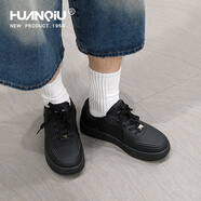 環(huán)球男鞋休閑運動(dòng)板鞋男士2025秋季透氣新款小白鞋子男潮百搭經(jīng)典空軍 黑色 42 男碼