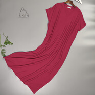 曼森雪蓮男拖地裙連衣裙深V領(lǐng)迪拜王子棉大碼家居服薄睡衣短袖浴袍特長(cháng)款 酒紅色 均碼 超大號