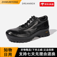 Dream Box鈞博vibram舒適透氣戶外休閑鞋手工水洗馬皮男士皮鞋 黑色 40