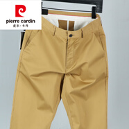 皮爾卡丹（pierre cardin）剪標(biāo)男褲修身春季商務(wù)西褲純棉耐磨薄款休閑長褲男直筒工裝褲子男 駝黃 春夏薄 29 2尺2
