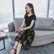 棉致杭州真絲連衣裙女夏季2025新款今年流行爆款國際大牌桑蠶絲長(cháng)裙子 黑色 2XL