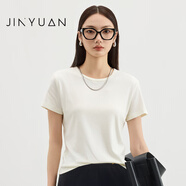 金苑短袖t恤女2025秋季新款時尚百搭設(shè)計感修身顯瘦上衣F253101 白色 均碼