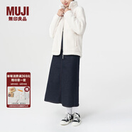 無印良品 MUJI 男女通用 羊羔絨 拉鏈夾克 毛絨加絨厚外套 秋冬季 米白色 S-M