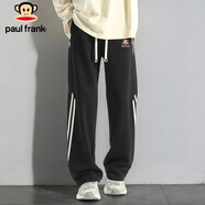 大嘴猴（paul frank）休閑褲男士秋季美式褲子男寬松垂感衛(wèi)褲男褲運動褲潮 黑色 XL