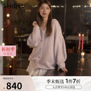 SNIDEL2025春夏新品甜美蝴蝶結(jié)系帶V領(lǐng)針織開(kāi)衫連衣裙SWNO251303 紫色 均碼 （F）