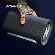 山水（SANSUI） 高音質(zhì)藍(lán)牙音箱低音炮大音量家用立體環(huán)繞戶外便攜式小型桌面迷你小音響插卡小鋼炮音樂播放器 T8帆布黑【藍(lán)牙5.3+3D重低音】
