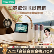 索愛（soaiy）GC200Pro 歌詞音箱k歌話筒麥克風(fēng)一體式用家庭用ktv藍(lán)牙音響唱歌兒童卡拉OK男女生日禮物