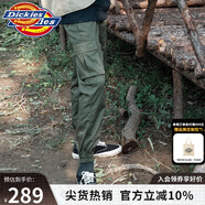 dickies休閑褲 男女同款新復(fù)古回潮印花多口袋束口工裝褲百搭8 軍綠色 28