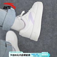 安踏板鞋女鞋2025春夏季新款小白鞋輕便休閑鞋透氣厚底白色百搭鞋子女 紙莎白【小白鞋】 38