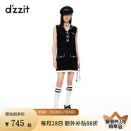 DZZIT【爆款補單】小香風連衣裙明星同款地素連衣裙夏季 黑色 M