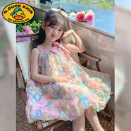 G.DUCKKIDS女童2025夏短袖連衣裙兒童花仙網(wǎng)紗公主裙寶寶生日高端洋氣蓬蓬裙 125少女粉 120