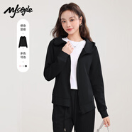 MJ STYLE收腰連帽衛衣外套女裝2026年春秋新款小個(gè)子純色修身拉鏈開(kāi)衫上衣