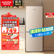 澳柯瑪（AUCMA）176升金色雙門家用兩門電冰箱 宿舍租房小戶型家庭多用 保鮮節(jié)能省電 BCD-176NE