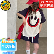 G.DUCKKIDS小黃鴨孫小美kids女童運(yùn)動(dòng)套裝2025夏裝新款兒童兩件套春夏短袖時(shí) 米色 120 cm