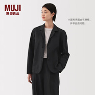 無(wú)印良品（MUJI）女式漢麻棉襯衫式夾克女長(zhǎng)袖外套25年夏季西裝小西服女裝BD0ZZC5S 黑色 M （160/84A）