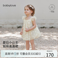 babylove女寶寶連衣裙夏季網(wǎng)紗蓬蓬裙嬰兒裙子甜美可愛飛袖外出公主裙
