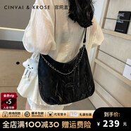 CinvaiKrose官網(wǎng)包包女包腋下包2025新款輕奢單肩斜挎包七夕情人節(jié)禮物送女友 黑色