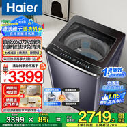 海爾（Haier）10KG洗衣機全自動(dòng)波輪家用雙動(dòng)力防纏繞直驅變頻波輪一級能效頑漬洗除菌螨國家補貼20%懶人洗衣機 【雙動(dòng)力】直驅精華洗+智慧球免清洗++紫外線(xiàn)除菌
