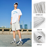 安踏（ANTA）【快干棉】T恤男女同款2025夏季情侶吸濕排汗LOGO寬松休閑短袖t恤 【店長(zhǎng)推薦短褲】灰花灰8310-1 M /男170 女165