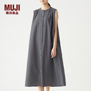 無印良品 MUJI 女式 新疆棉強(qiáng)捻 無袖連衣裙 BCL12A0S 中灰色 S