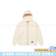 SUPREME迷彩華夫格拉鏈加絨連帽美式潮流衛(wèi)衣男女同款 米白色 XL