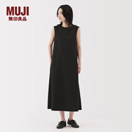 無(wú)印良品（MUJI）女式易干彈力泡泡紗無(wú)袖連衣裙女裝裙子長(cháng)裙25年夏季連身裙 黑色 M （160/84A）