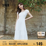 森馬（Semir）連衣裙女白月光氣質(zhì)溫柔夏季2025蝴蝶結(jié)優(yōu)雅U領(lǐng)長(zhǎng)裙109325114004