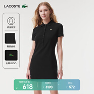 LACOSTE法國鱷魚女裝棉質(zhì)透氣修身運動短款短袖Polo連衣裙|EF0653 031/黑色 L 40/170