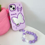 維諾亞鏡面蝴蝶iphone13紫色彩妝化妝鏡子蘋(píng)果14promax硅膠手機(jī)殼 紫色單殼 蘋(píng)果11