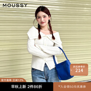 moussy新品軟糯一字領(lǐng)可拆卸修身針織開衫010GA770-6360 013象牙色 均碼