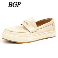 BGP潮牌新款米白微臟做舊小白鞋時(shí)尚簡(jiǎn)約休閑板鞋個(gè)性一腳蹬懶人男鞋 米白色（微臟做舊） 38