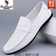 西域駱駝男鞋2025夏季鏤空洞洞網(wǎng)眼皮鞋軟底商務(wù)休閑鞋透氣白色豆豆鞋 1805CK白色透氣款-駱駝官方品牌 38 【標(biāo)準(zhǔn)皮鞋碼】