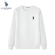 U.S. POLO ASSN.衛(wèi)衣男士春秋季圓領(lǐng)運動休閑長袖外套t恤上衣 白色 M