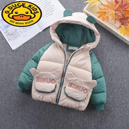 G.duck兒童羽絨棉服男女童冬季加厚外套寶寶棉服女童加厚保暖0-5歲上衣 米奇棉衣綠色 100 建議身高90-100cm年齡3-4歲
