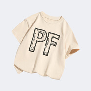 大嘴猴（paul frank）童裝兒童短袖T恤短褲2025夏季男女童百搭簡(jiǎn)約舒適休閑上衣褲子 184F杏色 150